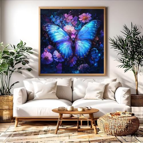 Diamond Painting Complet Fleurs Papillons Strass Broderie 5D - 3