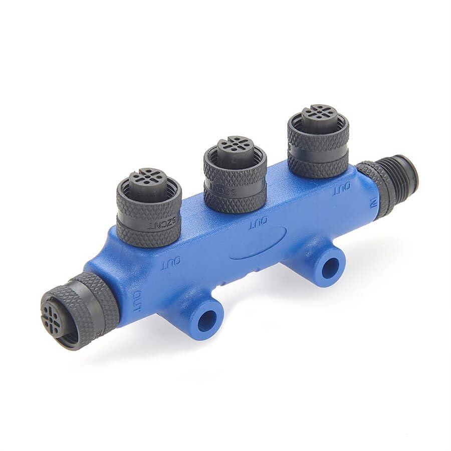 Marine NMEA 2000 Connector Can Bus M12 5 Pin 4 Femlae to 5 Pin Male 3-Port Connector