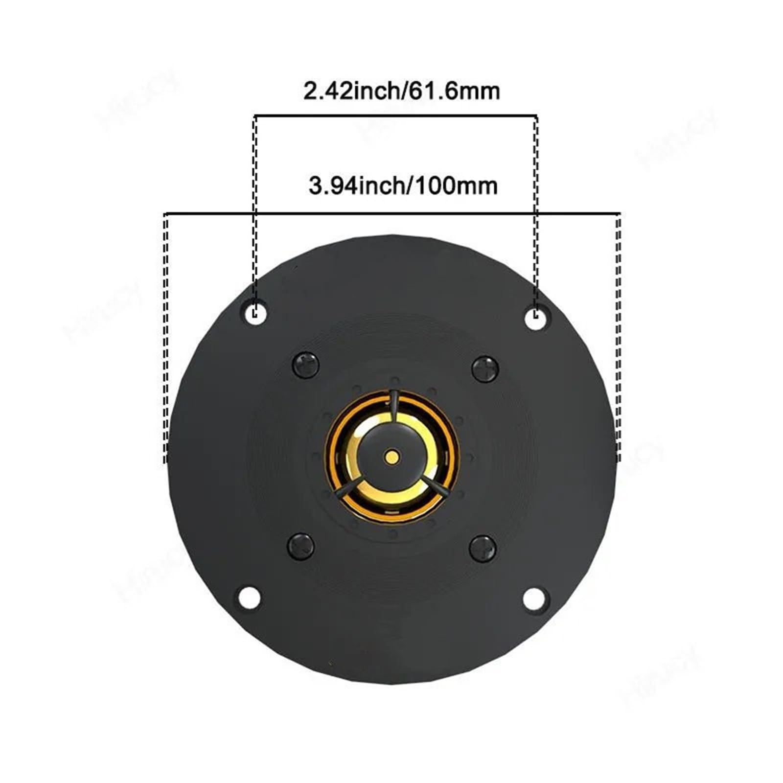 Tweeter per Auto 1 pz. Tweeter da 100 mm e 15 W, Driver per Altoparlanti Audio magnetici a 25 Core, Corsa Lunga, per Auto, Pezzo di Ricambio Fai da Te Tweeter Auto
