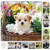 SKYDUE 2026-2027 Wall Calendar 12'x24' Opened, 18-Month Puppy Dog Calendar from July 2026 to December 2027 with Stickers, Thick Paper Monthly Calendar for Home Office Organizing & Planning
