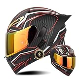 Casco Moto Modulares Bluetooth Homologado ECE Casco Delantero Abatible Adultos Hombre y Mujer con Doble Visera, Altavoz Micrófono Reducción de Ruido Multifunción Bluetooth