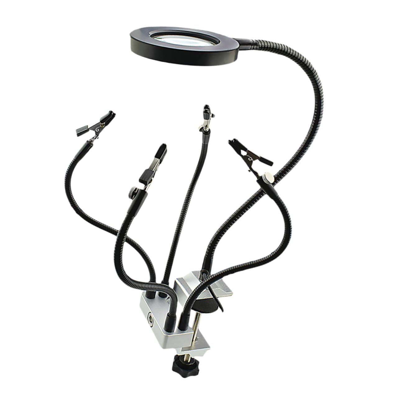 FOYTOKI LED Magnifying Glass with LED Lamp Flexible Desktop Magnifier for Welding Jewelry Making and Crafts Level Brightness Durable Clamp Design