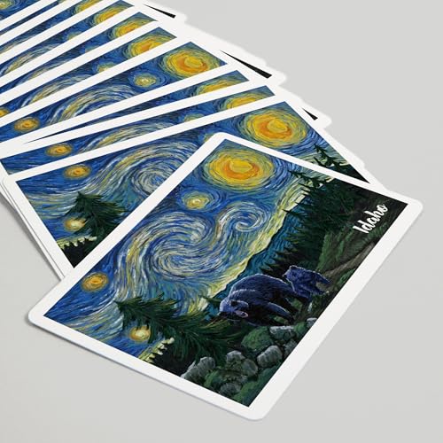 Lantern Press Idaho, Starry Night, Bear and Cub, 52 Naipes Poker miniatura 5