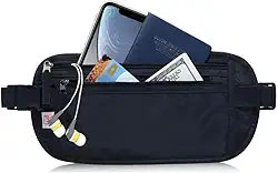 Pochete Doleira Antifurto para Viagem Unissex Resistente à Água com Zíper – Porta Dinheiro, Cartões e Documentos, Pochete Leve e Ajustável para Viagens e Trilhas - Nalux