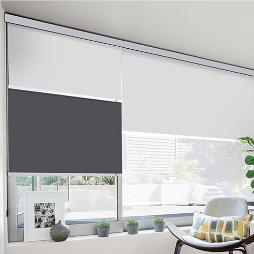 Miniatura 9 de ZSHINE Persianas enrollables motorizadas inalámbricas de doble capa para día y noche motor recargable adecuado para el hogar oficina hotel club