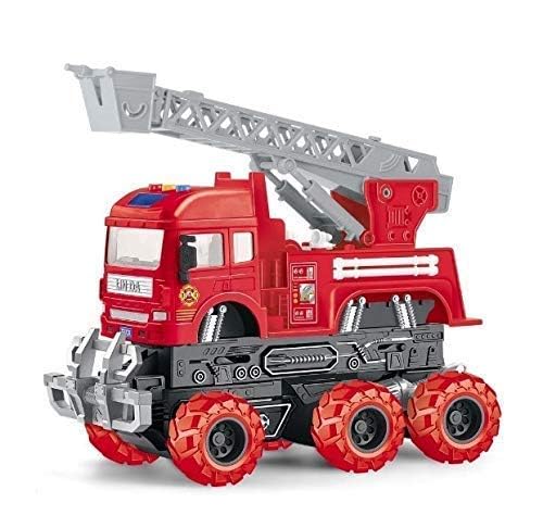 EUPHORIA Heavy 6x6 Pull Back Big Size Deformation Construction Truck Vehicle Toy for Kids Friction Powered Wheel Sound and Light Effect Toy Truck for 3+ Years Old Boys Girls (Fire Rescue Truck) (B0DC4BJS22) Amazon Price History, Amazon Price Tracker