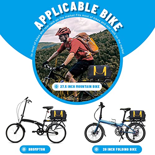 West Biking Bike Trunk Bag - 8.5L Bicycle Storage Pannier Saddle Bag, 3 In 1 Rear Seat Bag Cycling Travel Luggage Panniers With Shoulder Handbag Straps Back Cargo Carrier Pouch Rain Cover #TOP7