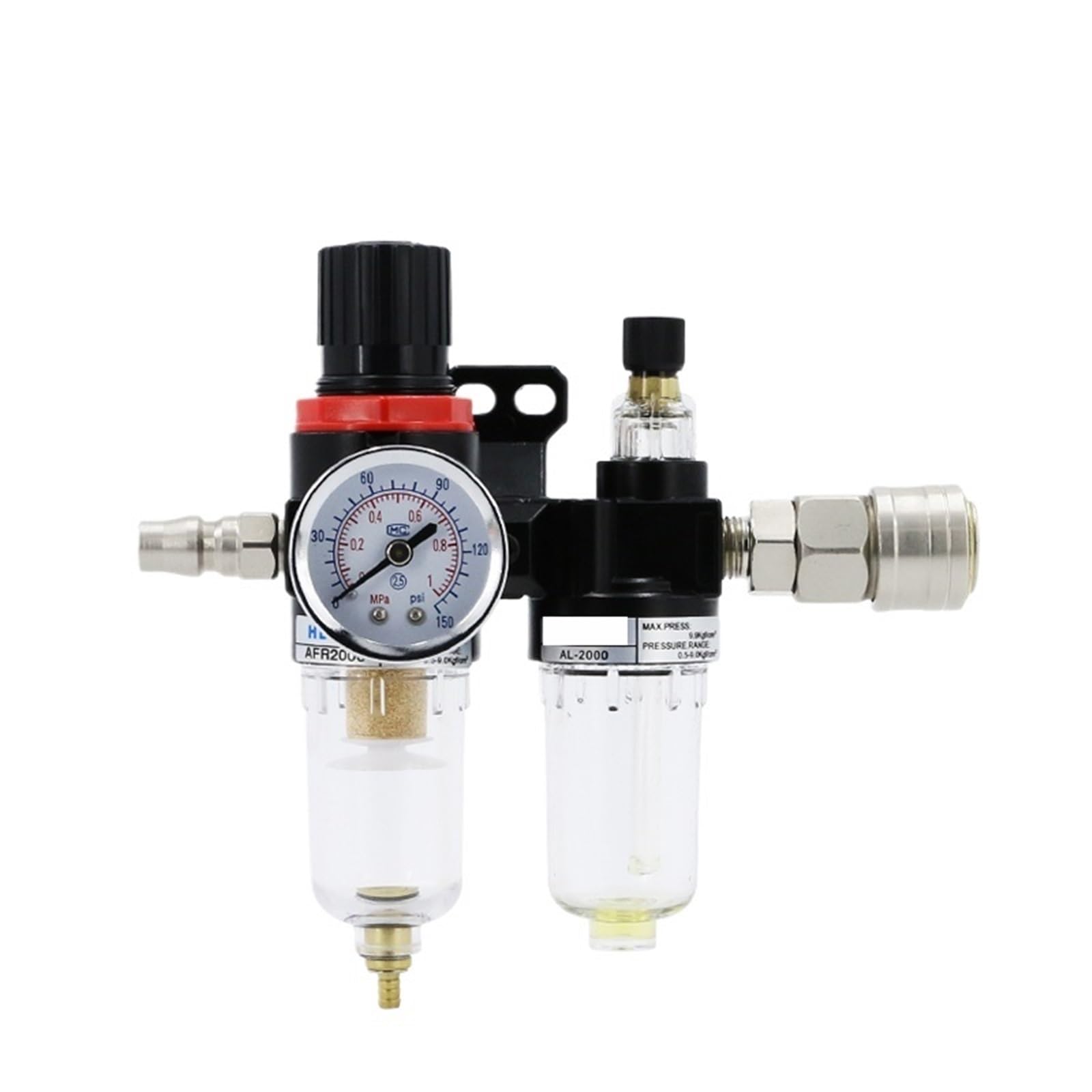 Séparateur d'eau pour filtre à air comprimé, Compresseur d'air, pompe à air, filtre, vanne de régulation de pression, séparateur, lot de 2, modèle AFC2000(G)