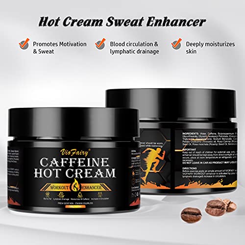 VIOFAIRY Caffeine Anti Cellulite Hot Cream, Body Sculpting Cellulite Workout Cream for Women & Men , Anti-Cellulite Remover Creams, Natural Sweat Workout Enhancer, Thighs Belly Butt Firming Legs Slimming Cream