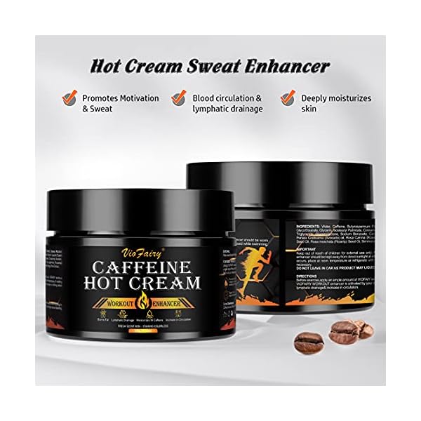 Caffeine Anti Cellulite Hot Cream, Body Sculpting Cellulite Workout Cream for Women & Men , Anti-Cellulite Remover Creams, Natural Sweat Workout Enhancer, Thighs Belly Butt Firming Legs Slimming Cream