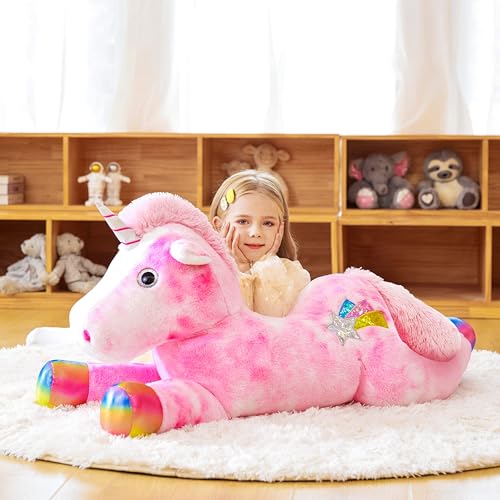 Earthsound 30220146 Giant Unicorn Stuffed Animal Plush Toy,43 Inch Large Jumbo Cute Soft Toys,Big Size Huge Fluffy Plushy Oversized Fat Plushie,Gifts thumb #1