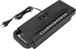 Triturador de papel, triturador de papel 220 x 6mm para uso em escritório doméstico Mini triturador de papel portátil preto de baixo ruído, com indicador LED, proteção contra atolamento