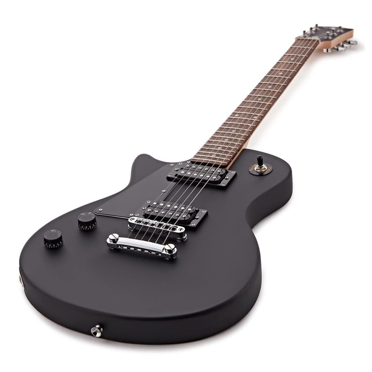 Chitarra Elettrica per Mancini New Jersey di Gear4music, Nero | Estetica e Suoni Rock Classici, Manico Comodo e Corpo Leggero, Pickup Humbucker Doppi, Ideale per Principianti