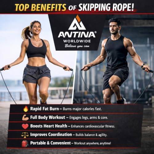Image of Worldwide Adjustable Skipping Rope for Men & Women Speed Jump Rope for Exercise, Gym, Sports & Fitness