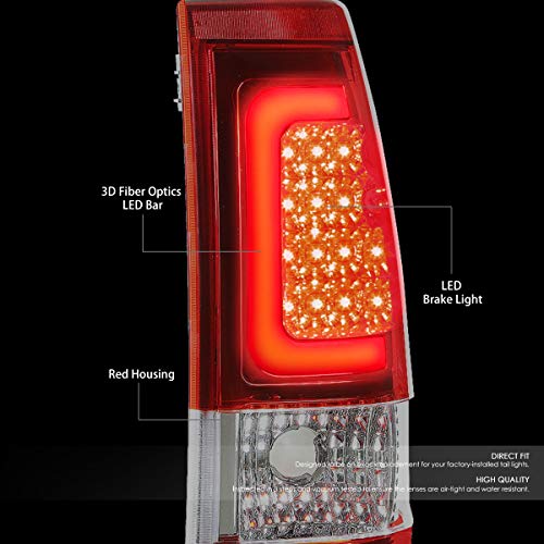 Image of DNA MOTORING TL-CSIL03-LED-RD3D-CH-RD LED 3D Tail Light Assembly Driver & Passenger Side [Compatible with 03-06 Silverado / 07 Sierra]