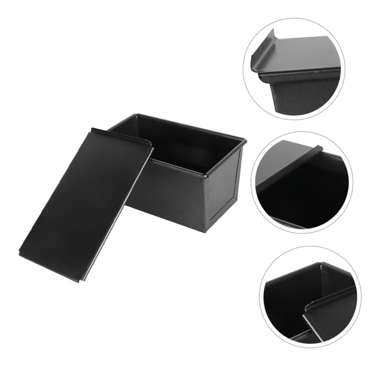 PRETYZOOM Backform mit Deckel aus Eisen für Zuhause Schwarze Kastenform mit Antihaftbeschichtung für Backen und Ausgezeichnete Wärmeleitung