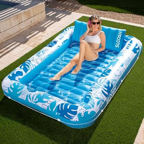 Sloosh Inflatable Tanning Pool Lounger Float Cover