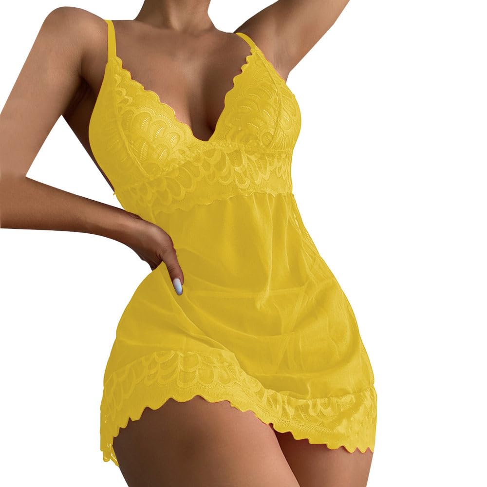 Vlazom Camicia da Notte Donna Scollo V Sottoveste Senza Maniche Spalline Regolabili Sottovesti,L,A-Blu Marino