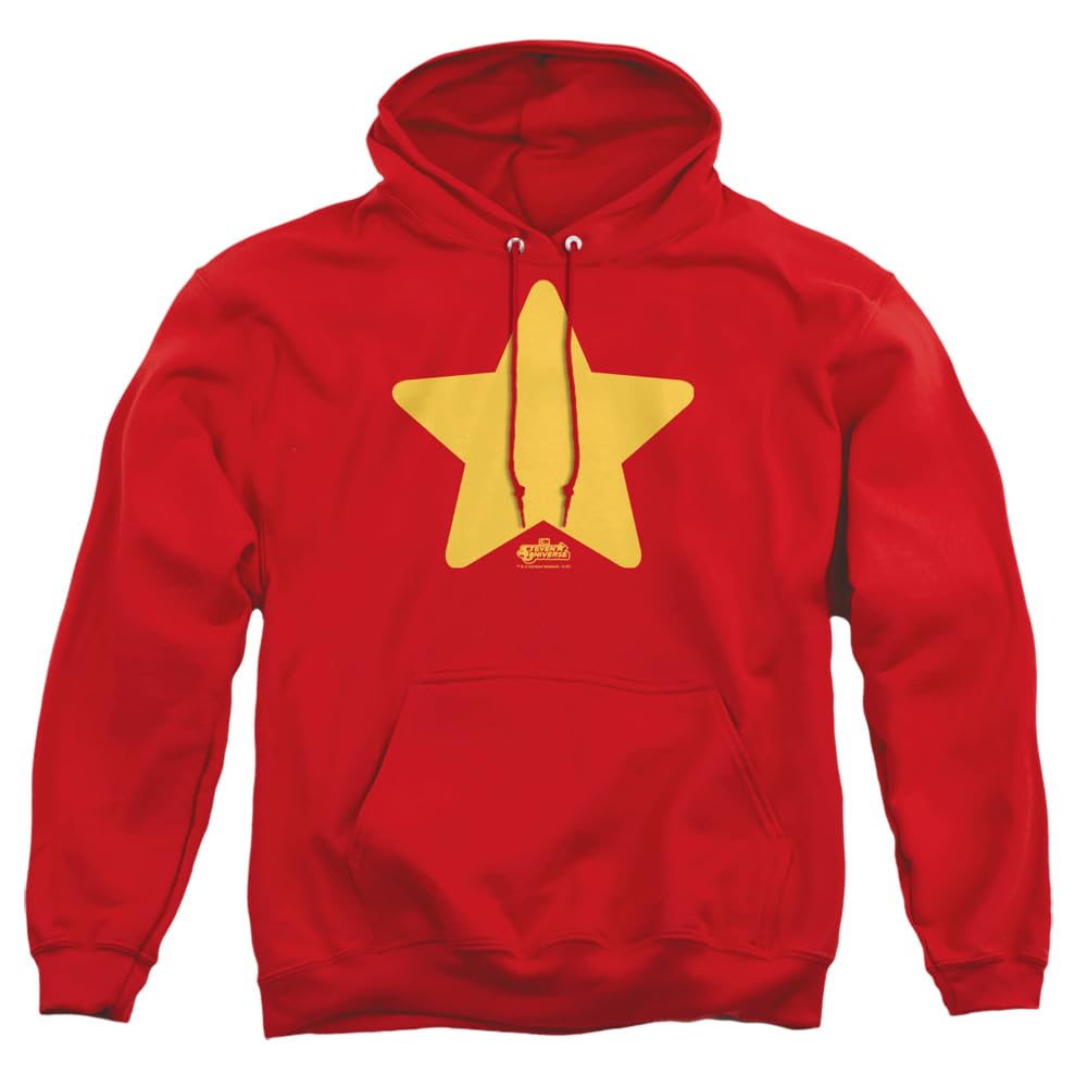 Popfunk Classic Steven Universe Star Cartoon Network Pullover Hoodie Sweatshirt, A. Red, Small