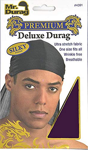 Annie Premium Deluxe Durag Black #4391, Stretchable, ultra stretch, super stretchy, one size, wrinkle free, breathable,