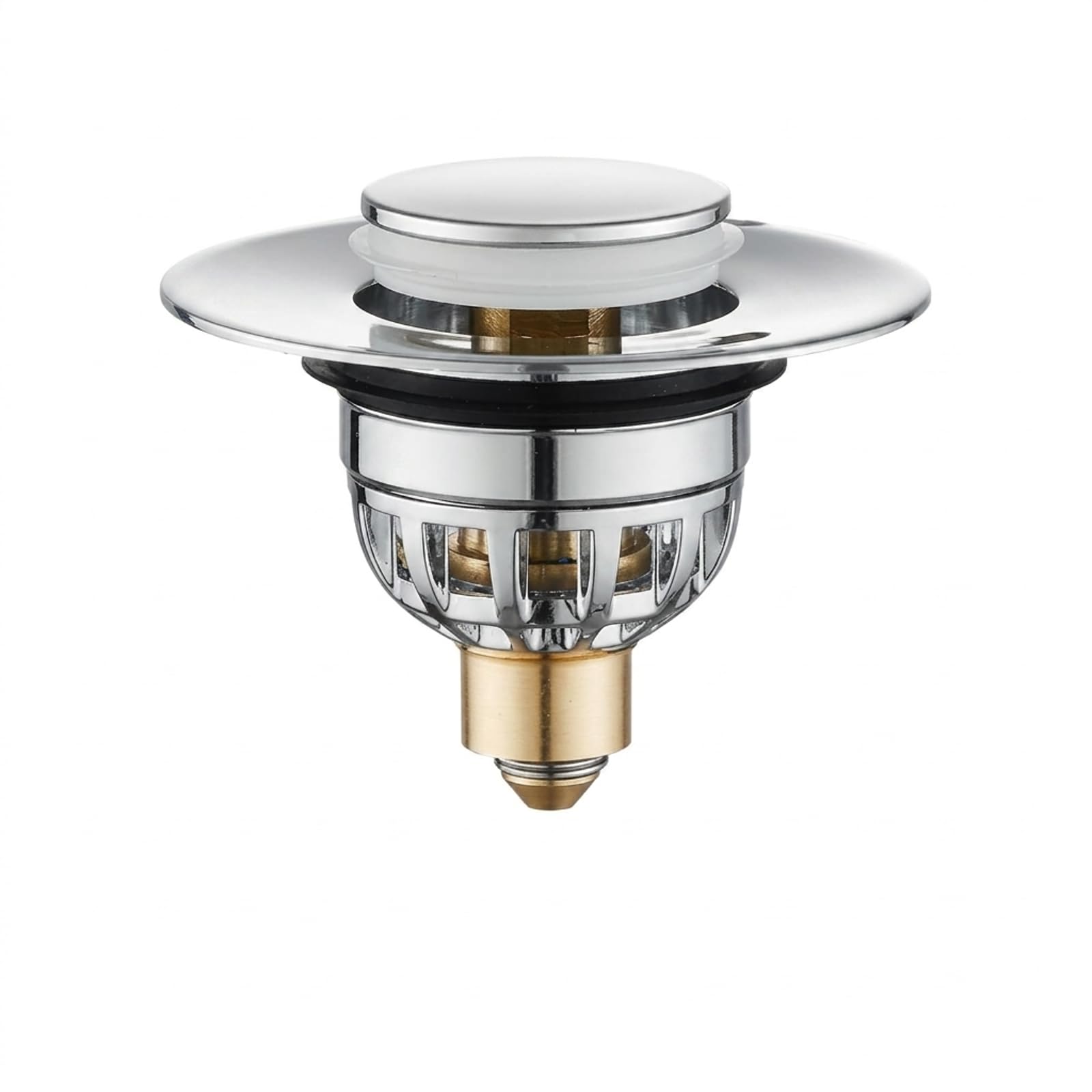 VZU Universal Steel Body Pop Up Drain Filter, Sink Plug, Sink Plug Replacement for Washbasin, Bathroom Sink Plugs with 2 Sealing Gaskets, Durable Copper Core Push Button Stopper