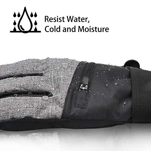 Waterproof Ski Gloves for Men Women, Winter Warm Cozy 3M Thinsulate Snowboard Gloves with Half Ski Mask for Skiing, Snowboarding, Shoveling & Outdoor Sports, with Pocket & Wrist Leashes - Thumbnail 5