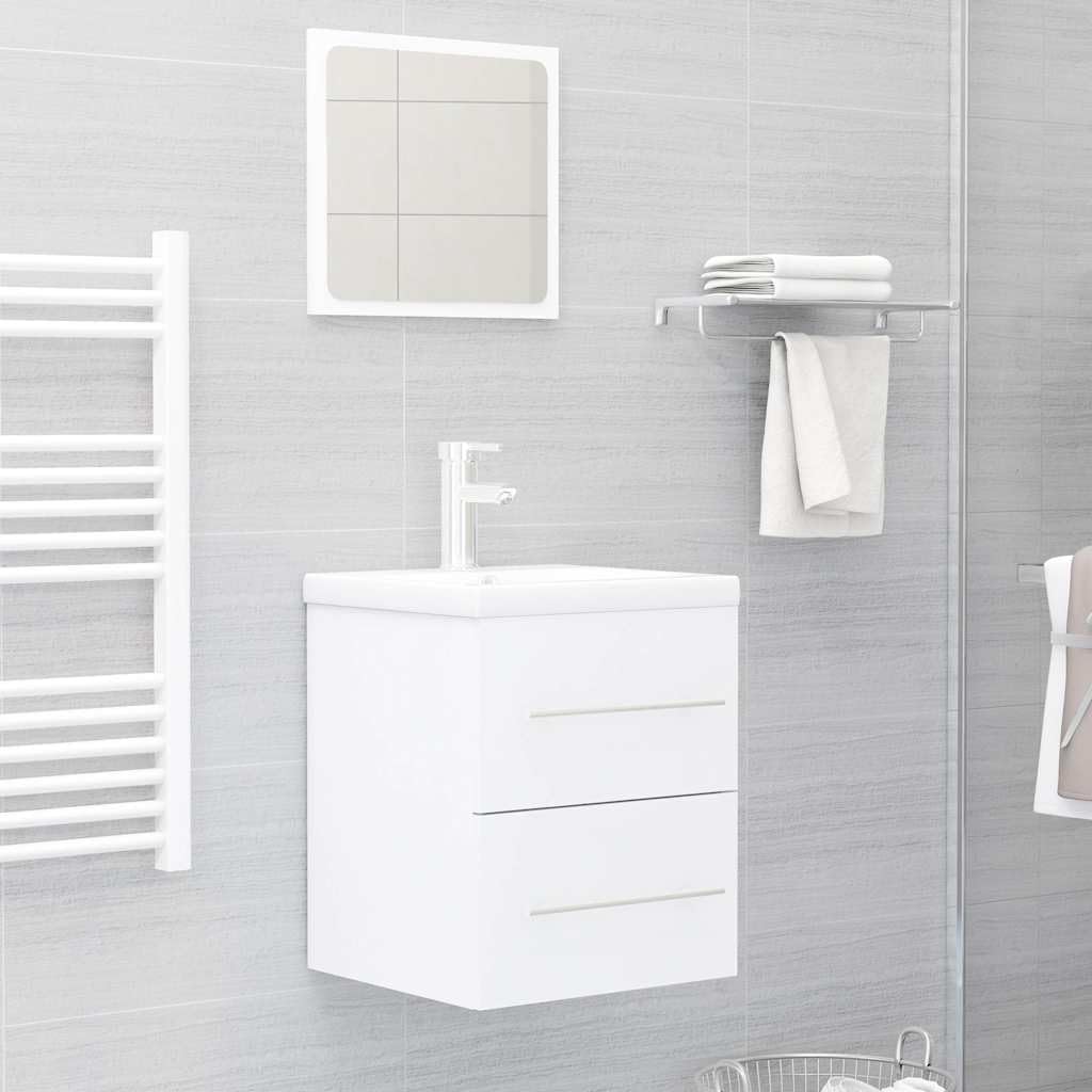 Waschbeckenunterschrank Weiß 41x38,5x48 cm aus Holzwerkstoff mit 1 Schublade, schlankes Design für zusätzlichen Stauraum im Badezimmer, einfache Reinigung mit feuchtem Tuch