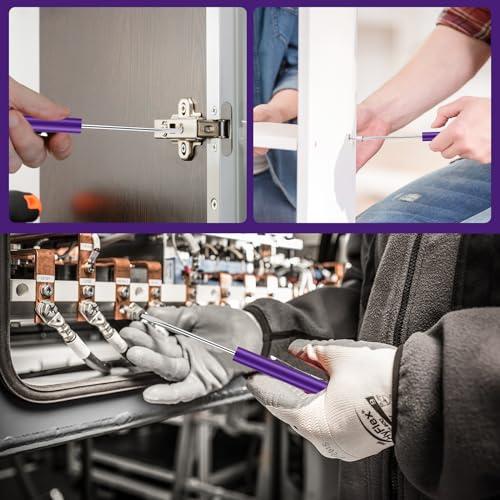 Image of 6 Pieces Pocket Screwdriver Mini Tops And magnetic pocket screwdriver with A Single Blade Head for Mechanical, Electrician (purple)