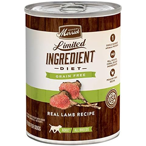 Merrick Limited Ingredient Diet Grain Free Wet Dog Food Real Lamb Recipe - (12) 12.7 oz Cans Cover