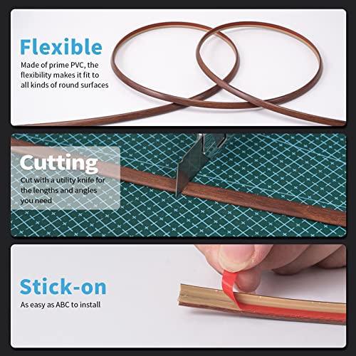 Image of Art3d 20 ft Outside Corner Trim, Peel and Stick for Wall Tile Edge, Cherry | Durable, Waterproof, Strong Adhesive, High Viscosity, Easy to Clean, Ideal for Furniture Decoration, Countertops