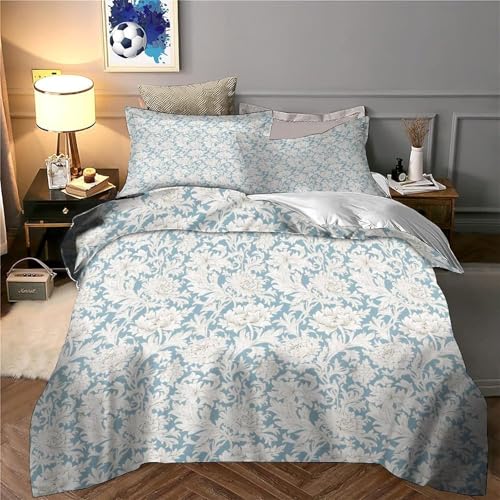 Housse de couette imprimé 3D floral microfibre confortable pour lit double - 6