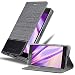 Produktbild Cadorabo Hülle für Sony Xperia Z5 in GRAU SCHWARZ - Handyhülle mit Magnetverschluss, Standfunktion und Kartenfach - Case Cover Schutzhülle Etui Tasche Book Klapp Style