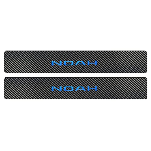【BOYOUS最新型】トヨタ ノア 80系 90系 専用 スカーボン調の革 フロントドア スカッフプレート・サイドステップ 金箔ホットプレスロゴ 車用内装パーツ 防キズ 防汚れ 2点セット(ブルー)