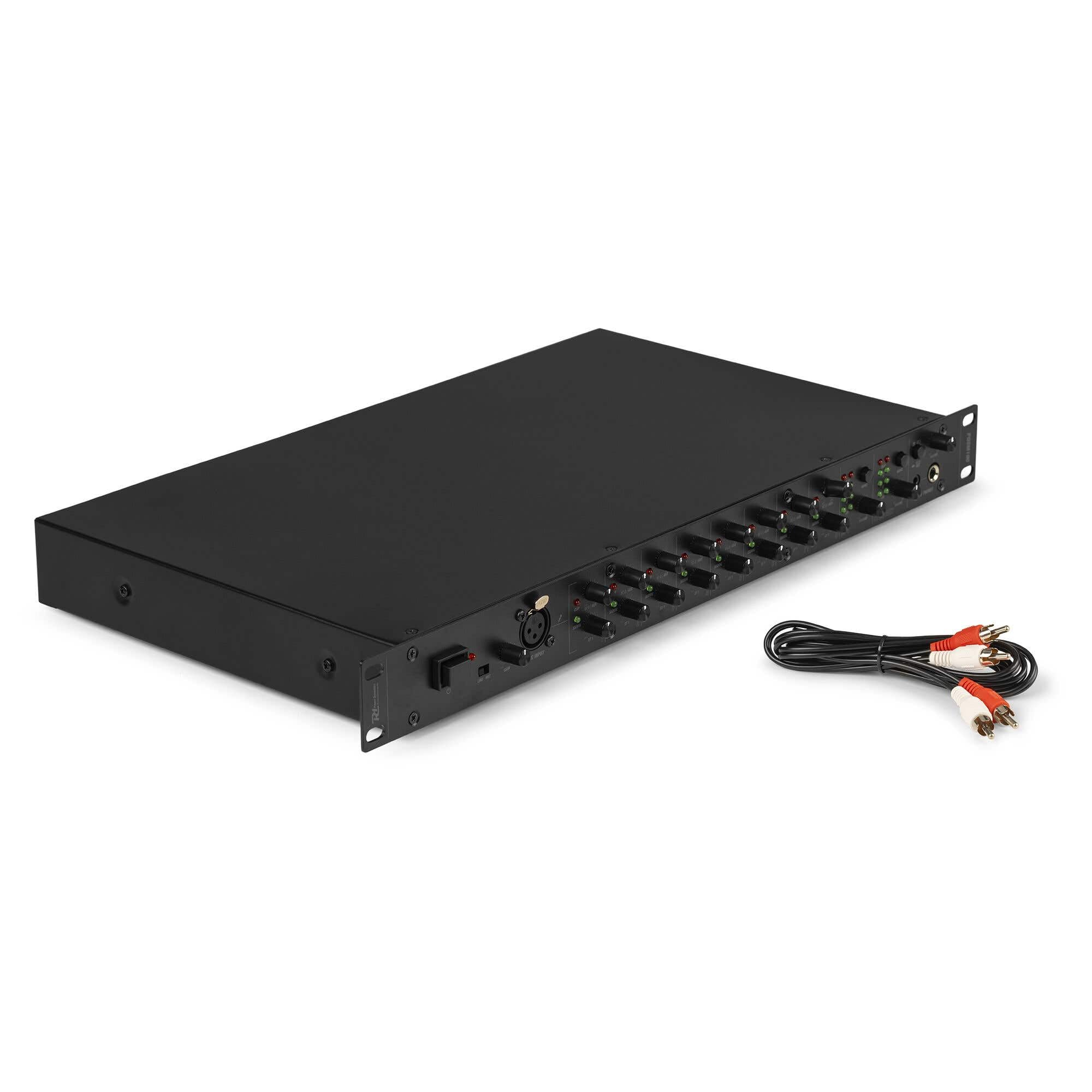 Power Dynamics PDSM100 Studio Mixer - 19 Zoll Rack Line-Mischpult mit 2 regelbaren Zonenausgängen, 8-Kanal-Stereomischer für Studio Submixing, Installationen, Keyboarder - Schwarz