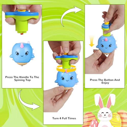 image for SCIONE 10 Pcs LED Light Up Spinning Tops Party Favors for Kids, Goodie
