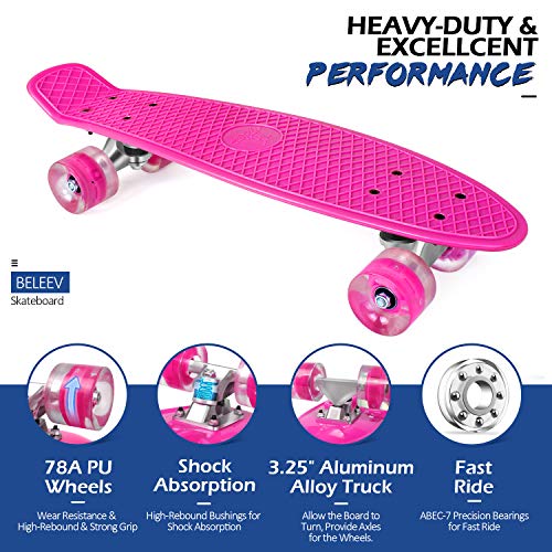 BELEEV Skateboard 22 inch Completo Mini Cruiser
