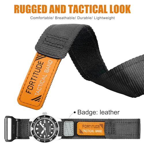 Image of Ritche Christmas Gift Nylon Sport Watch Band for men women Quick Release 20MM 22MM Replacement Watch Strap Compatible with Timex Expedition watch Black /Navy Blue /Crimson Red /Pumpkin Orange /Army Green, White Elephant Gifts, Stocking Stuffers For Men