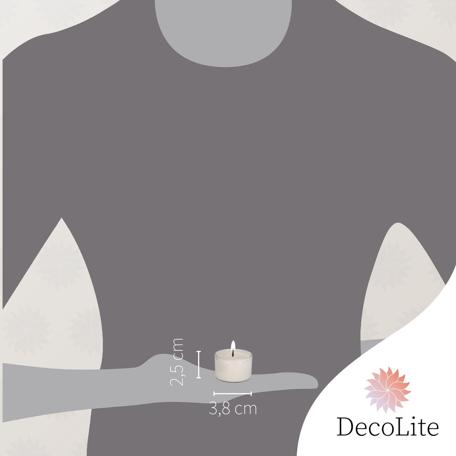 Teelichtgläser Set inkl. 50er Pack 8h Teelichter. Robuste Windlichter – Spülmaschinenfeste Tischdeko für Hochzeit, Gastronomie & Events Ø 5,5cm Gläser (48 Glashalter + 50 Teelichter)