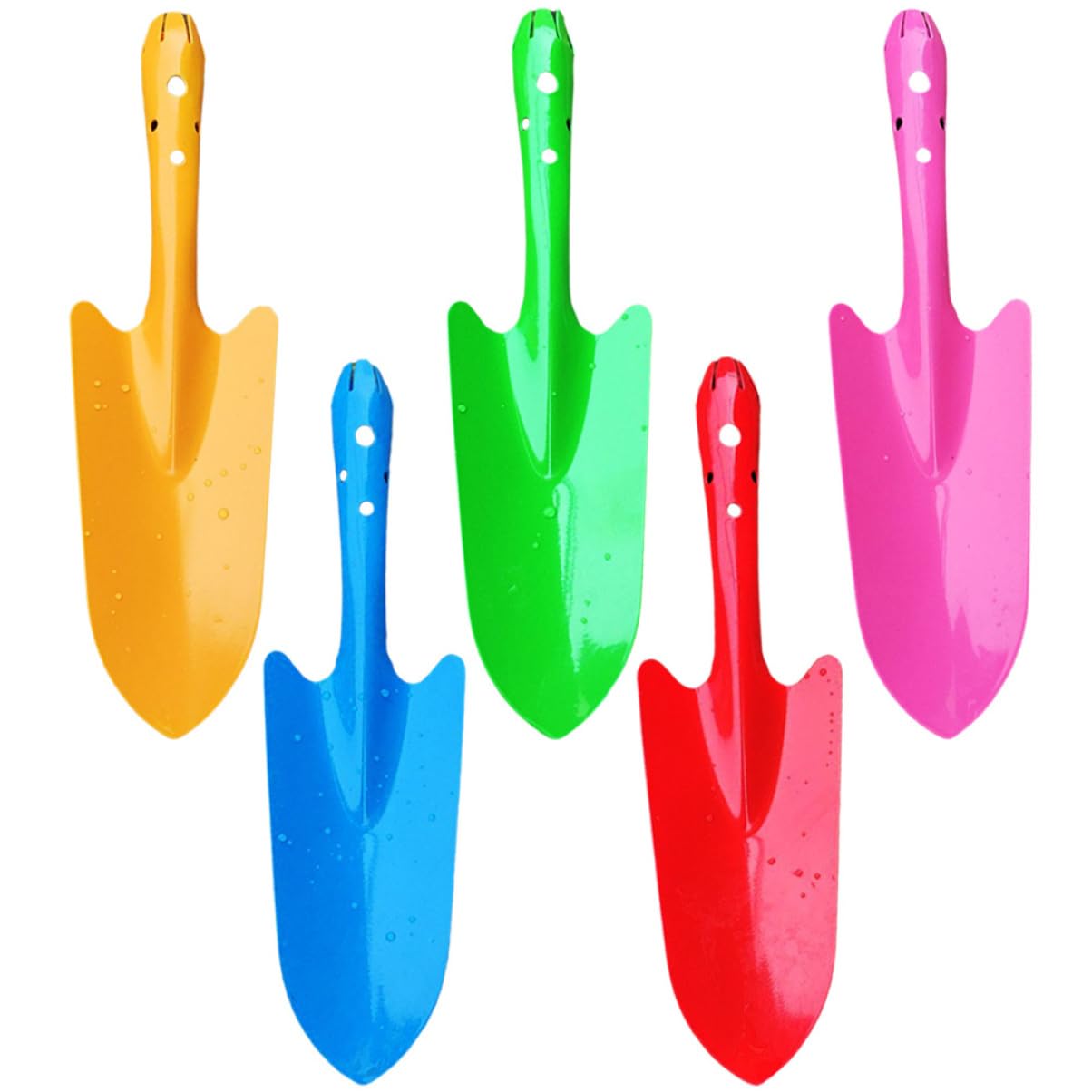 5 Stück Gartenschaufel Handliche Kleiner Metall Schaufeln Zum Pflanzen Umpflanzen Graben Ergonomische Gartenkellen Für Kinder Und Hobbygärtner Langlebiges Eisen Bunt