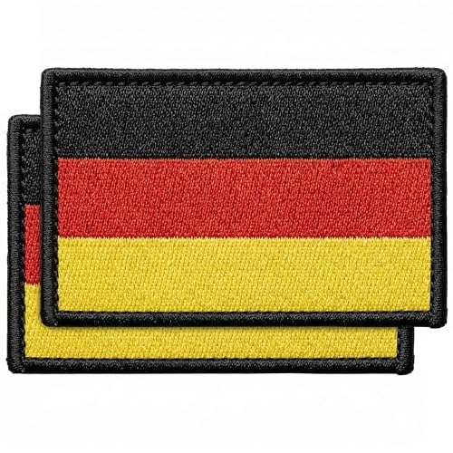 ALPENWOLF Deutschland Patch Set mit Klett – Gestickte Flaggen Aufnäher 8×5 cm – 2er Set Deutschland, für Rucksack, Cap, EDC Gear und Patch Sammlung