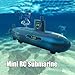 WANZRXX Mini RC Submarine, 6 Channels DIY 2.4GHz Remote Control Boat RC Racing Ship, Under Water Ship RC Boat Military Model Watercraft Torpedo Boat Coast Missile Warship Diving in Water Gift