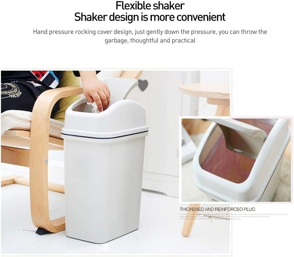 Miniatura 6 de Garbage Cans Garbage Cans, Plastic Rectangular, Large Trash Can Wastebasket, Garbage Container Bin with Handles 3.9 GAL Waste Baskets Basket