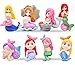Mini Mermaid Figures 8PCS Mermaid Cake Decoration Sea Party Glitter Cake Topper Meerjungfrau Puppe Kuchendeckel für Mädchen Party Dekoration Figur