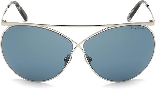 Vista 3 de Tom Ford TF761 16V Gafas de Sol Marco Plata Lentes Azul, plateado