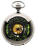 Steampunk Vintage Roman Letters Design Case Mechanical Pocket Watch with Chains for Xmas Gifts...