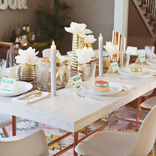 Image of Eldnacele Flameless Flickering Taper Candles with Remote and Timer, Window Candles Warm Real Wax Unscented 9.5 inch2 Pack Ivory for Home Wedding Party Christmas Decoration