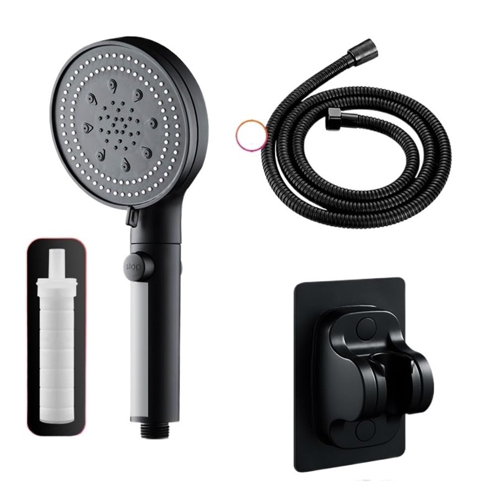 Pommeau de douche haute pression filtrant anti-calcaire avec 5 jets