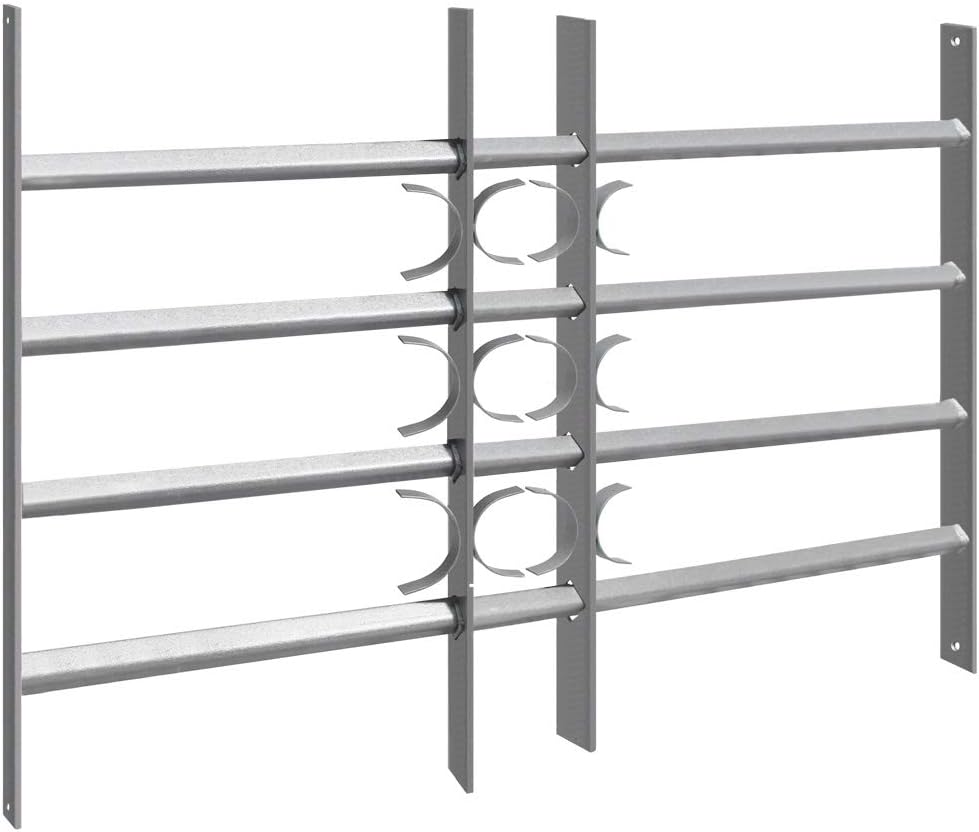 Pull-out Window Security Safety Grille Grill Home Protection Shed Bars Steel V2Aox, Size:60 x 100 - 150 cm