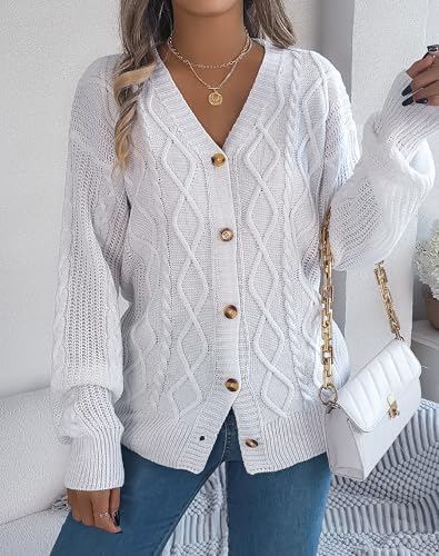 Women's Cable Knit Cardigan Lightweight, Button Up, Long Sleeve, V Neck, Womens Fall Fashion 20253