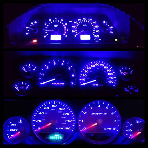 Image of WLJH Blue Dimmable LED Gauge Cluster Kit for 1987-1991 Jeep Wrangler YJ | 3030 SMD, 100lm, Twist-Lock, Stable Light Output, Instrument and Indicator Backlight, 8-Pack